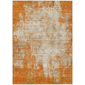 HomeRoots 5' Bold Orange and Ivory Abstract Area Rug - Washable, Durable, Stylish for Indoor/Outdoor Spaces 9' X 12' 612344