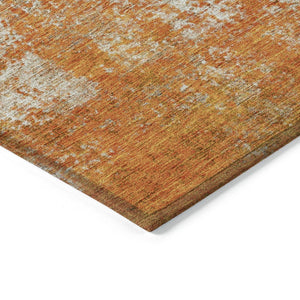 HomeRoots 5' Bold Orange and Ivory Abstract Area Rug - Washable, Durable, Stylish for Indoor/Outdoor Spaces 9' X 12' 612344