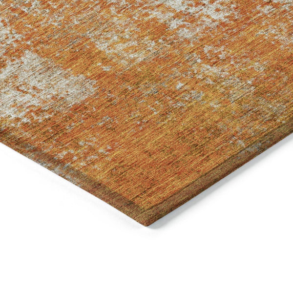 HomeRoots 5' Bold Orange and Ivory Abstract Area Rug - Washable, Durable, Stylish for Indoor/Outdoor Spaces 9' X 12' 612344