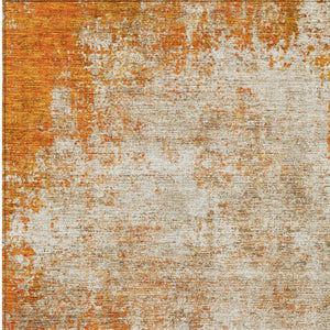 HomeRoots 5' Bold Orange and Ivory Abstract Area Rug - Washable, Durable, Stylish for Indoor/Outdoor Spaces 9' X 12' 612344