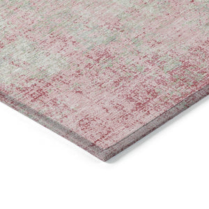 HomeRoots 5' Pink and Ivory Abstract Area Rug - Stylish, Washable, Indoor/Outdoor Durable Design for Any Space 8' X 10' 612349