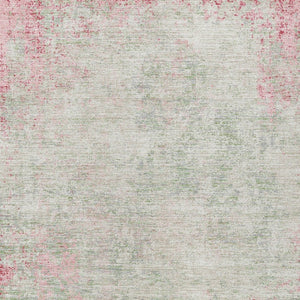 HomeRoots 5' Pink and Ivory Abstract Area Rug - Stylish, Washable, Indoor/Outdoor Durable Design for Any Space 8' X 10' 612349