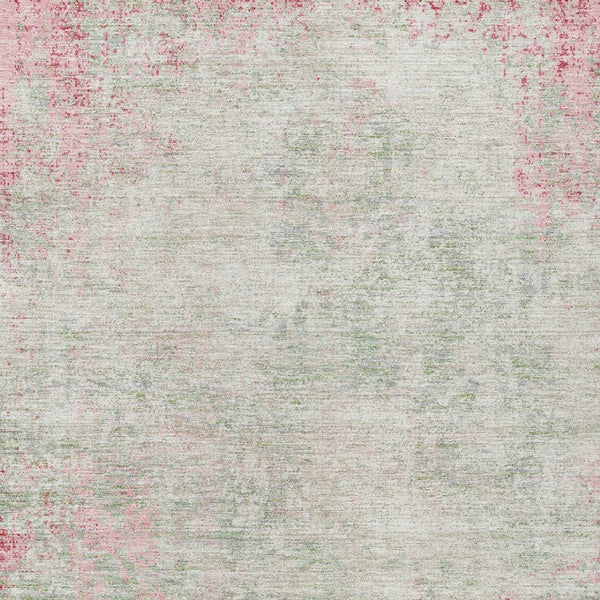 HomeRoots 5' Pink and Ivory Abstract Area Rug - Stylish, Washable, Indoor/Outdoor Durable Design for Any Space 8' X 10' 612349