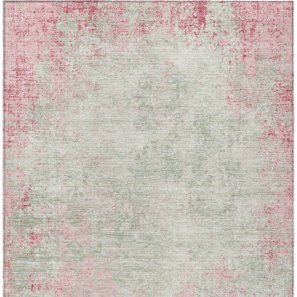HomeRoots 5' Pink and Ivory Abstract Area Rug - Stylish, Washable, Indoor/Outdoor Durable Design for Any Space 10' X 14' 612351