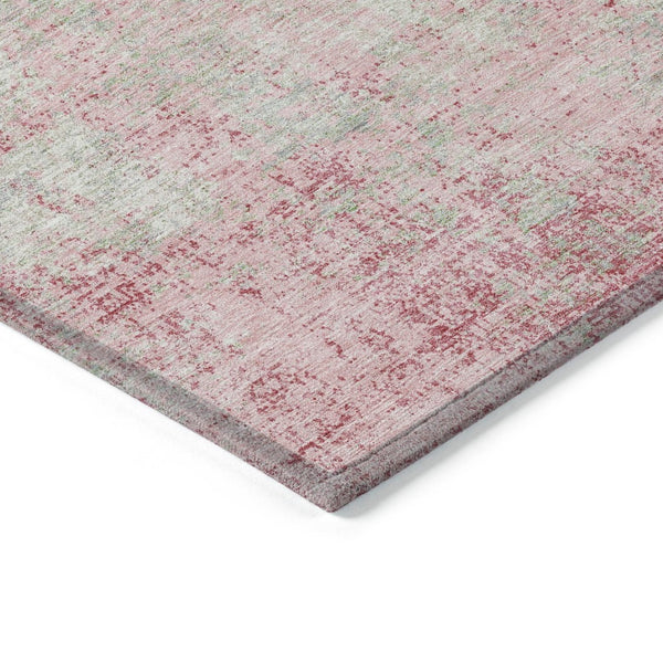 HomeRoots 5' Pink and Ivory Abstract Area Rug - Stylish, Washable, Indoor/Outdoor Durable Design for Any Space 10' X 14' 612351