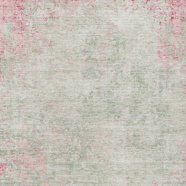 HomeRoots 5' Pink and Ivory Abstract Area Rug - Stylish, Washable, Indoor/Outdoor Durable Design for Any Space 10' X 14' 612351