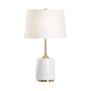 Wildwood Ancona Marble Lamp With Coffee-Bronze Accents — 27.5" Contemporary Stone Table Light For Modern Interiors 61236