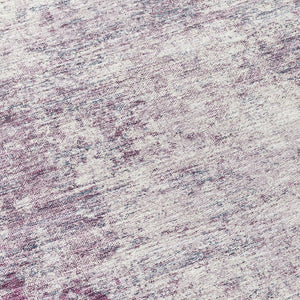 HomeRoots 5' Vibrant Plum and Ivory Abstract Indoor Outdoor Rug – Durable, Washable, Modern Design for Any Space 8' Round 612360
