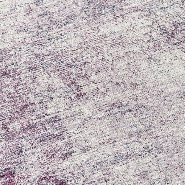 HomeRoots 5' Vibrant Plum and Ivory Abstract Indoor Outdoor Rug – Durable, Washable, Modern Design for Any Space 8' Round 612360