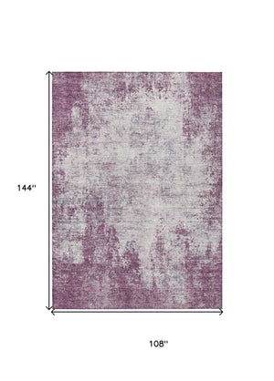 HomeRoots 5' Vibrant Plum and Ivory Abstract Indoor Outdoor Rug – Durable, Washable, Modern Design for Any Space 9' X 12' 612362