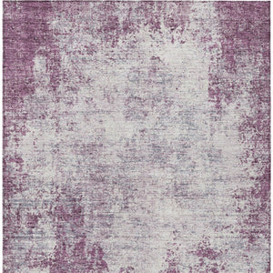 HomeRoots 5' Vibrant Plum and Ivory Abstract Indoor Outdoor Rug – Durable, Washable, Modern Design for Any Space 10' X 14' 612363