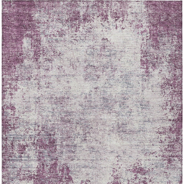 HomeRoots 5' Vibrant Plum and Ivory Abstract Indoor Outdoor Rug – Durable, Washable, Modern Design for Any Space 10' X 14' 612363