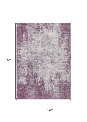 HomeRoots 5' Vibrant Plum and Ivory Abstract Indoor Outdoor Rug – Durable, Washable, Modern Design for Any Space 10' X 14' 612363