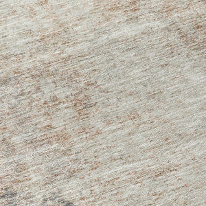 HomeRoots 5' Stylish Taupe and Ivory Abstract Indoor-Outdoor Rug - Durable, Washable, Versatile for Any Space 8' Round 612372