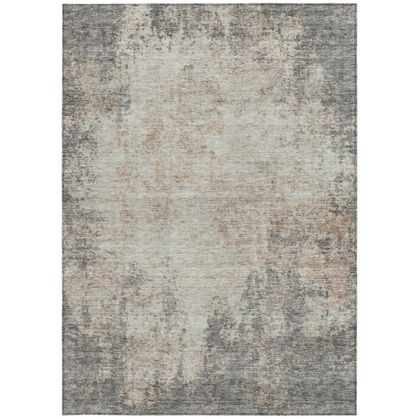 HomeRoots 5' Stylish Taupe and Ivory Abstract Indoor-Outdoor Rug - Durable, Washable, Versatile for Any Space 8' X 10' 612373