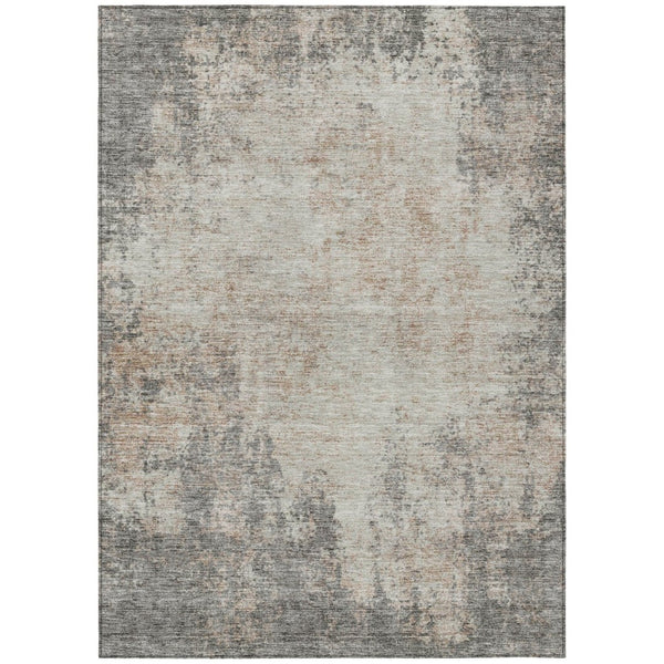 HomeRoots 5' Stylish Taupe and Ivory Abstract Indoor-Outdoor Rug - Durable, Washable, Versatile for Any Space 10' X 14' 612375