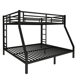 English Elm Metal Queen Over King Bunk Bed – Heavy-Duty, Space-Saving Design For Teens & Adults, Black Finish W1580S00072