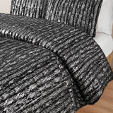 Intelligent Design Naomi Glam/Luxury Metallic Print Faux Fur Duvet Cover Set ID12-2243 Black/Silver