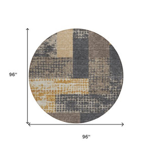 Homeroots 3' Stylish Geometric Washable Area Rug For Indoor/Outdoor Use - Durable, Stain Resistant Design Coffee Polyester 612402