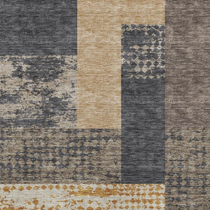 Homeroots 3' Stylish Geometric Washable Area Rug For Indoor/Outdoor Use - Durable, Stain Resistant Design Coffee Polyester 612405