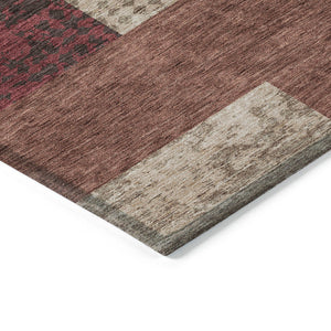 Homeroots 3' Stylish Geometric Washable Area Rug For Indoor/Outdoor Use - Durable, Stain Resistant Design Brown Polyester 612436