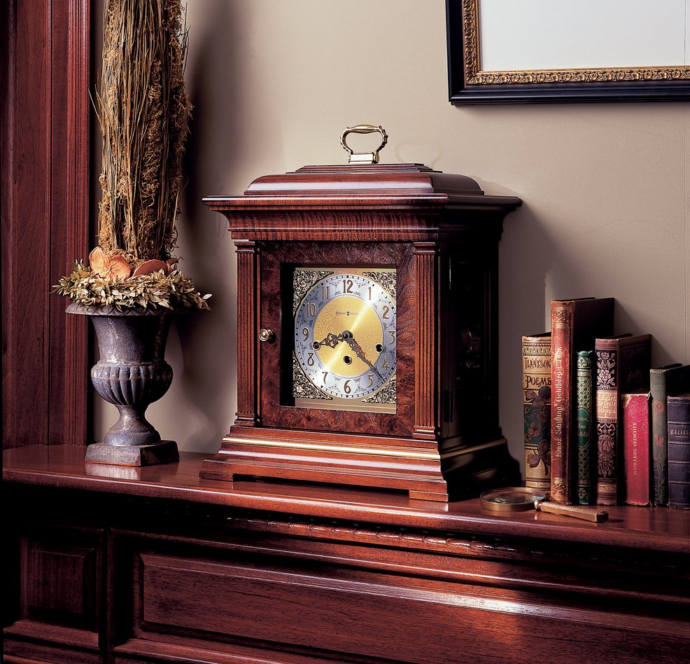 Hekman Furniture 612436 Thomas Tompion Mantel Clock - Elegant Windsor Cherry Finish With Triple-chime Movement Windsor Cherry Thomas Tompion Mantel Clock 612436