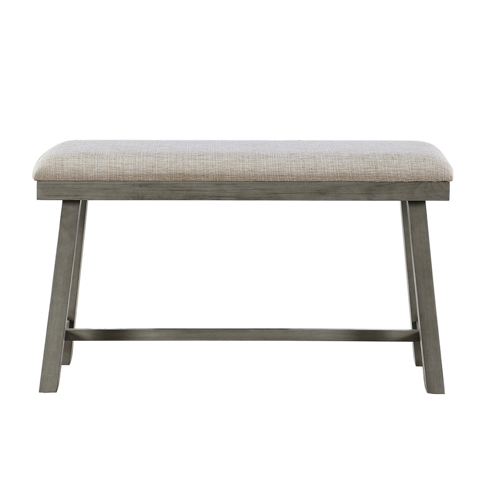 English Elm Light Gray Acacia Counter Height Bench with Foam Cushion Seat, Industrial Transitional 41.5" Long B011P238920