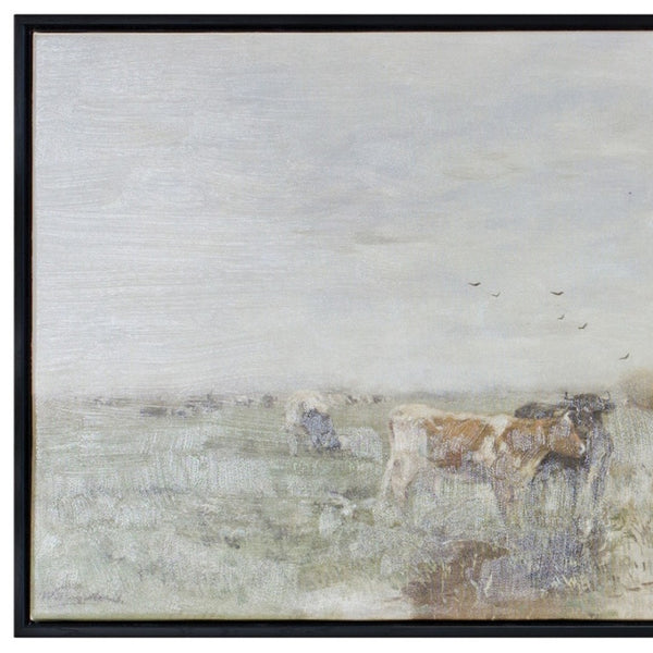 HomeRoots N Black Framed Canvas Wall Art - Rustic Farm Animal Design for Stylish Home Décor, Ready to Hang 612465