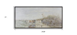 HomeRoots N Black Framed Canvas Wall Art - Rustic Farm Animal Design for Stylish Home Décor, Ready to Hang 612465