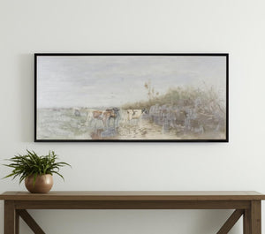 HomeRoots N Black Framed Canvas Wall Art - Rustic Farm Animal Design for Stylish Home Décor, Ready to Hang 612465