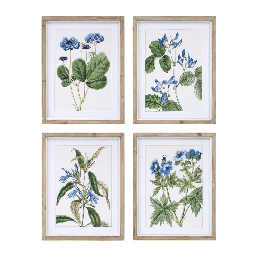 HomeRoots Set of Four Modern Typography Natural Framed Wall Art for Stylish Home Décor and Easy Hanging 612468