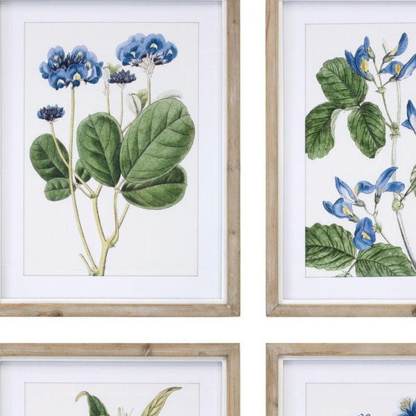 HomeRoots Set of Four Modern Typography Natural Framed Wall Art for Stylish Home Décor and Easy Hanging 612468
