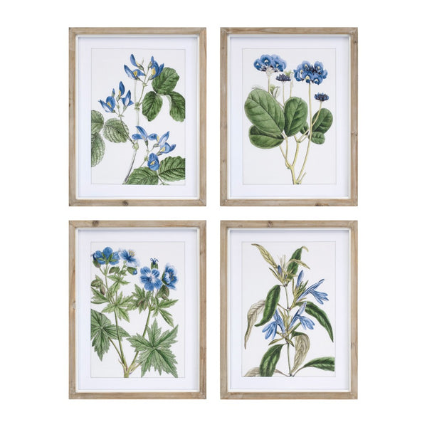 HomeRoots Set of Four Modern Typography Natural Framed Wall Art for Stylish Home Décor and Easy Hanging 612468