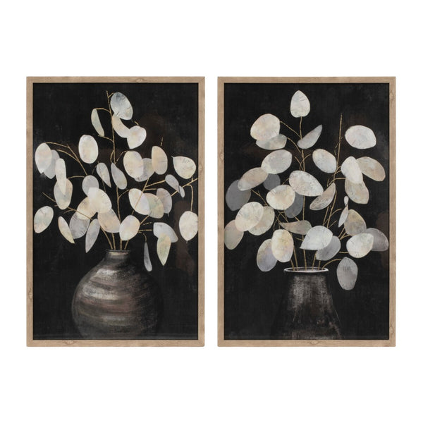 HomeRoots Set of Two Framed Wall Art Pieces - Modern Typography with Natural Frame for Stylish Home Décor 612472