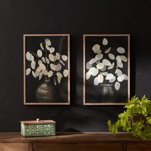 HomeRoots Set of Two Framed Wall Art Pieces - Modern Typography with Natural Frame for Stylish Home Décor 612472