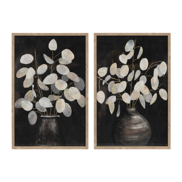 HomeRoots Set of Two Framed Wall Art Pieces - Modern Typography with Natural Frame for Stylish Home Décor 612472