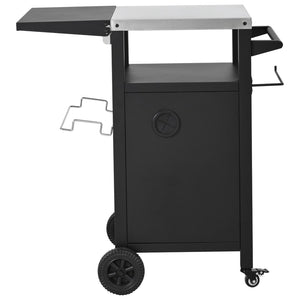 English Elm K&k Outdoor Grill Cart Stainless Steel Prep Station with Storage and Drop Leaf N707P379798B