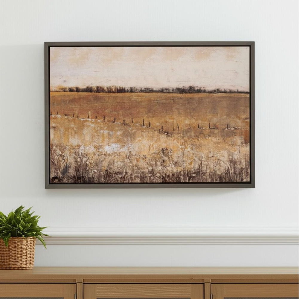 HomeRoots N Gray Framed Wall Art - Modern Canvas Print in Shadowbox Frame for Stylish Home Decor Upgrade 612475