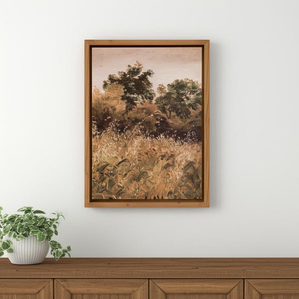 HomeRoots Set of Two Framed Canvas Wall Art Prints - Natural Wood Shadowbox Design for Any Room Decor 612476
