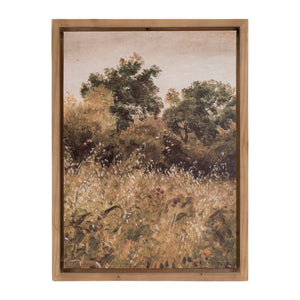HomeRoots Set of Two Framed Canvas Wall Art Prints - Natural Wood Shadowbox Design for Any Room Decor 612476