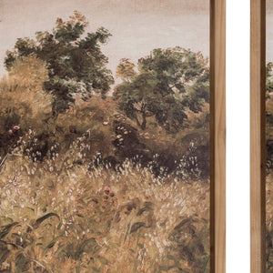 HomeRoots Set of Two Framed Canvas Wall Art Prints - Natural Wood Shadowbox Design for Any Room Decor 612476