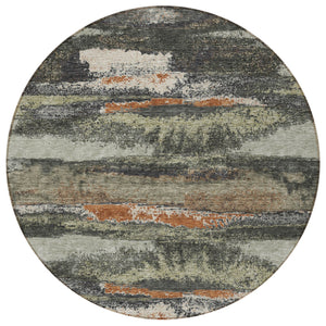 Homeroots 3' Abstract Washable Indoor Outdoor Area Rug In Teal Blue And Navy – Perfect For High Traffic Spaces! Charcoal Polyester 612487