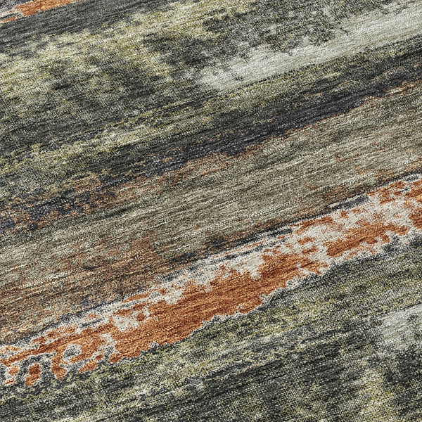 Homeroots 3' Abstract Washable Indoor Outdoor Area Rug In Teal Blue And Navy – Perfect For High Traffic Spaces! Charcoal Polyester 612487