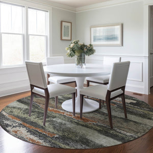 Homeroots 3' Abstract Washable Indoor Outdoor Area Rug In Teal Blue And Navy – Perfect For High Traffic Spaces! Charcoal Polyester 612487