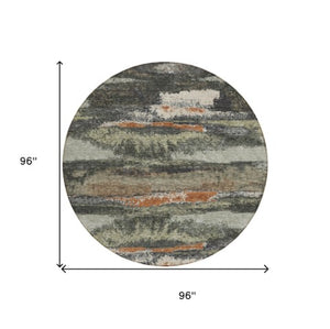 Homeroots 3' Abstract Washable Indoor Outdoor Area Rug In Teal Blue And Navy – Perfect For High Traffic Spaces! Charcoal Polyester 612487