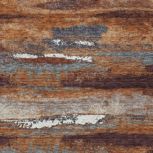 Homeroots 3' Abstract Washable Indoor Outdoor Area Rug In Teal Blue And Navy – Perfect For High Traffic Spaces! Copper Polyester 612491