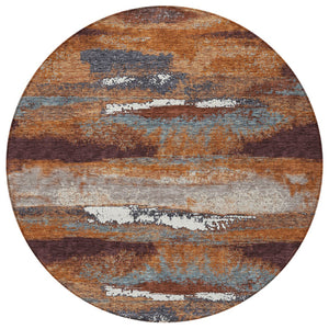 Homeroots 3' Abstract Washable Indoor Outdoor Area Rug In Teal Blue And Navy – Perfect For High Traffic Spaces! Copper Polyester 612493