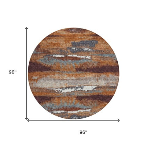 Homeroots 3' Abstract Washable Indoor Outdoor Area Rug In Teal Blue And Navy – Perfect For High Traffic Spaces! Copper Polyester 612493