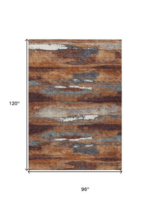 Homeroots 3' Abstract Washable Indoor Outdoor Area Rug In Teal Blue And Navy – Perfect For High Traffic Spaces! Copper Polyester 612494