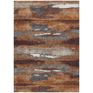 Homeroots 3' Abstract Washable Indoor Outdoor Area Rug In Teal Blue And Navy – Perfect For High Traffic Spaces! Copper Polyester 612495